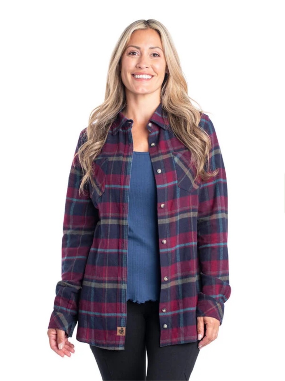 NWOT Legendary Whitetails Women’s Sangria Red Blue Purple Cottage Escape Flannel - Picture 4 of 14